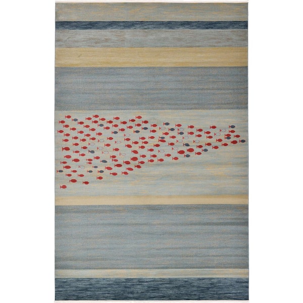 Fars Jordan Light Blue 10' 6 x 16' 5 Area Rug