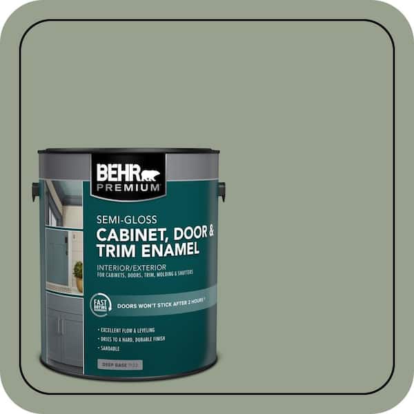 1 gal. #N390-4 Bitter Sage Semi-Gloss Enamel Interior/Exterior Cabinet, Door & Trim Paint