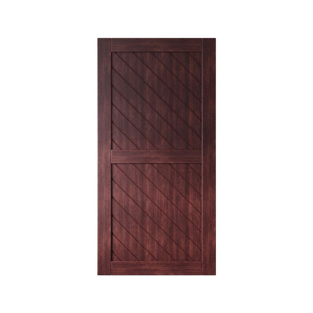 XT2 40 in. x 80 in. C-Panel Solid Core Red Mahogany Slanted Stripe Design Pine Wood Interior Sliding Barn Door Slab price history on PriceWatchPro