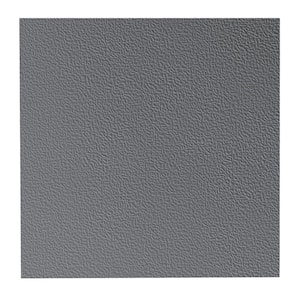 Hammered Pattern 19.69 in. x 19.69 in. Charcoal Rubber Tile