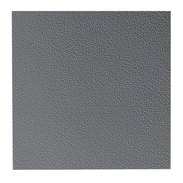 ROPPE Hammered Pattern 19.69 in. x 19.69 in. Charcoal Rubber Tile