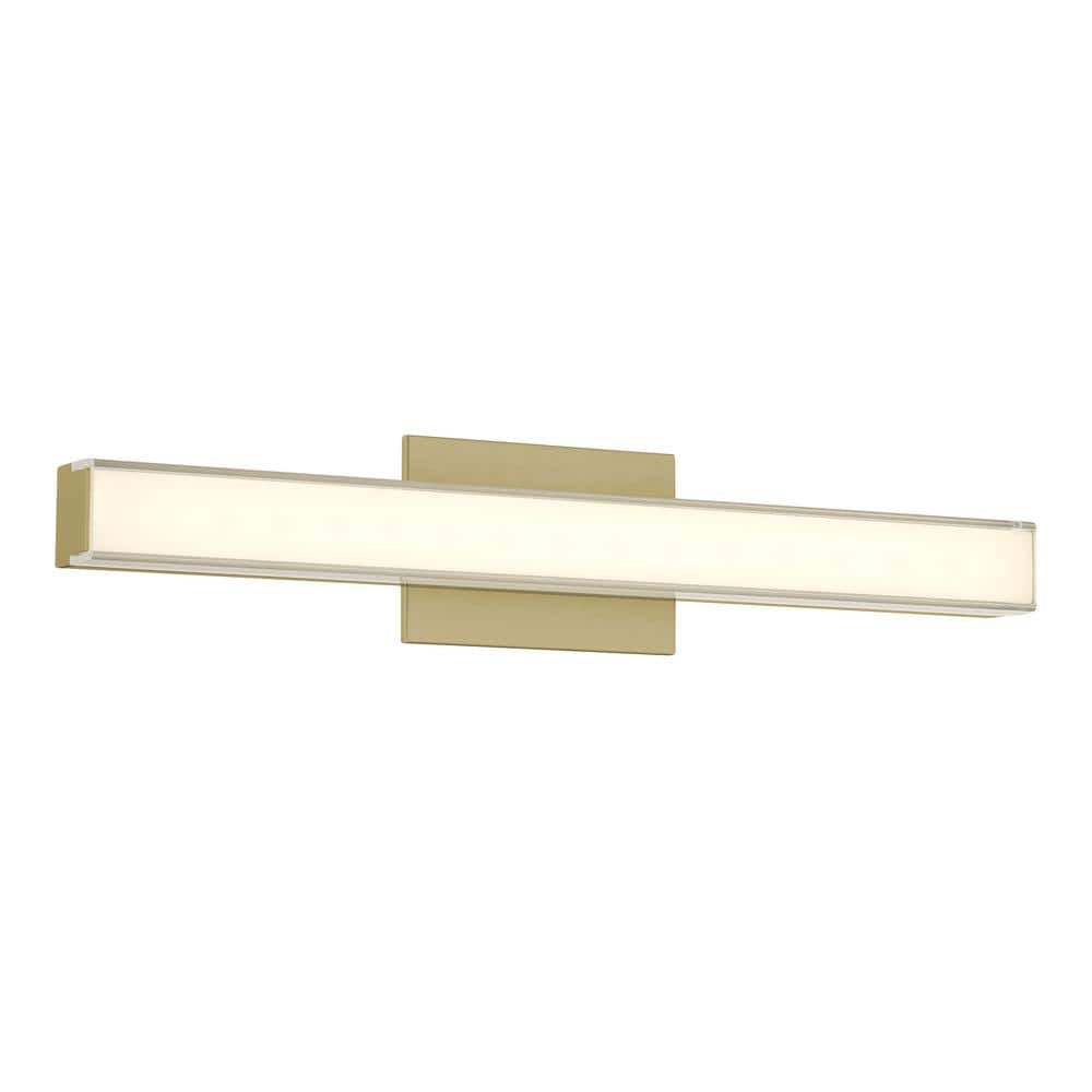 Vantage 24 in. 1-Light Ashen Brass CCT LED Vanity Light Bar with Double Layer Clear and White Acrylic Shade price history on PriceWatchPro