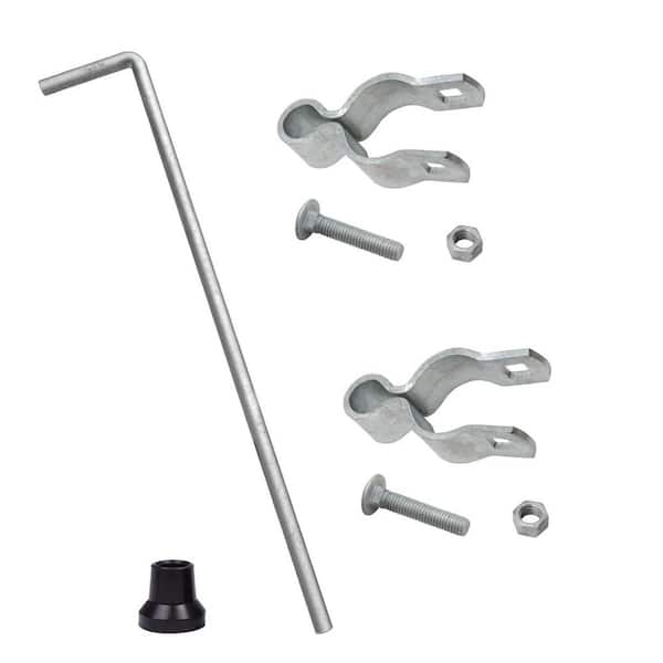 1-Pack Heavy Duty Galvanized Cane Bolt, Rustproof Outdoor Gate Drop Rod with Rubber Foot for Fence Security