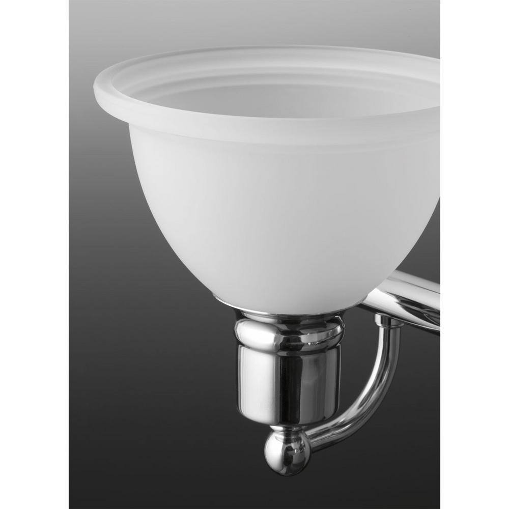 Polished Chrome 3-Light Bath Vanity with Etched Glass Shades