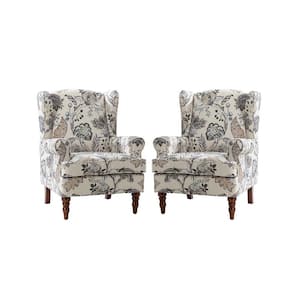 Daunus Green Traditional Style Upholstered Armchair with Turned Legs (Set of 2)
