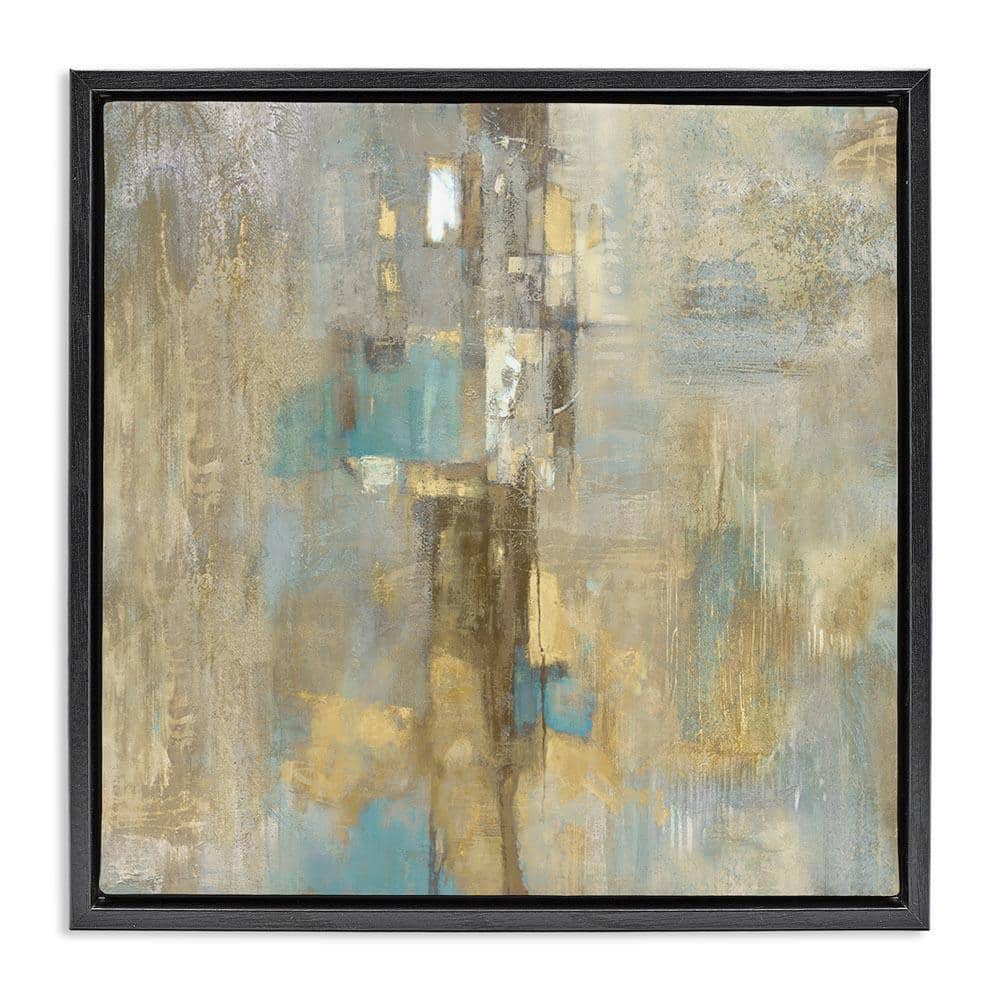 Stupell Industries Gold Abstract with Blue by Justin Turner Black ...