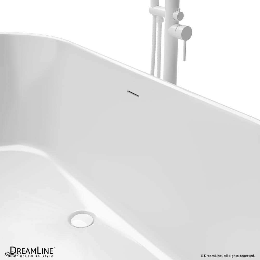 Infinity Z 67" White Acrylic Freestanding Soaking Bathtub
