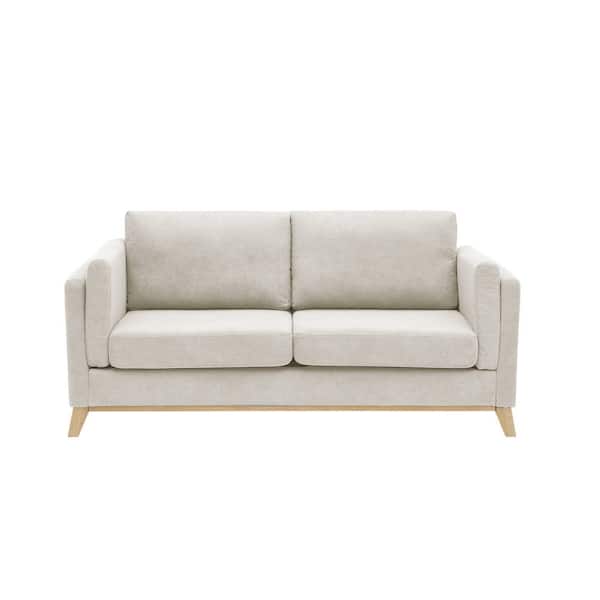 Unbranded Modern 72 in. Beige Chenille 2-Seater Loveseat with Soft Cushion and Arm