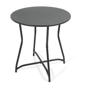 Black All-Iron Round Side Table