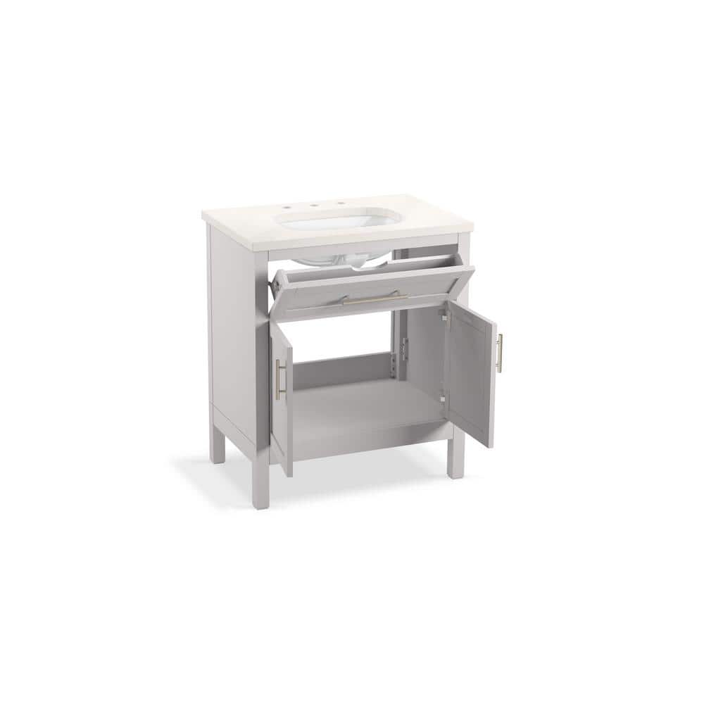 Hadron 31" Atmos Gray Mahogany Bathroom Vanity with Quartz Top