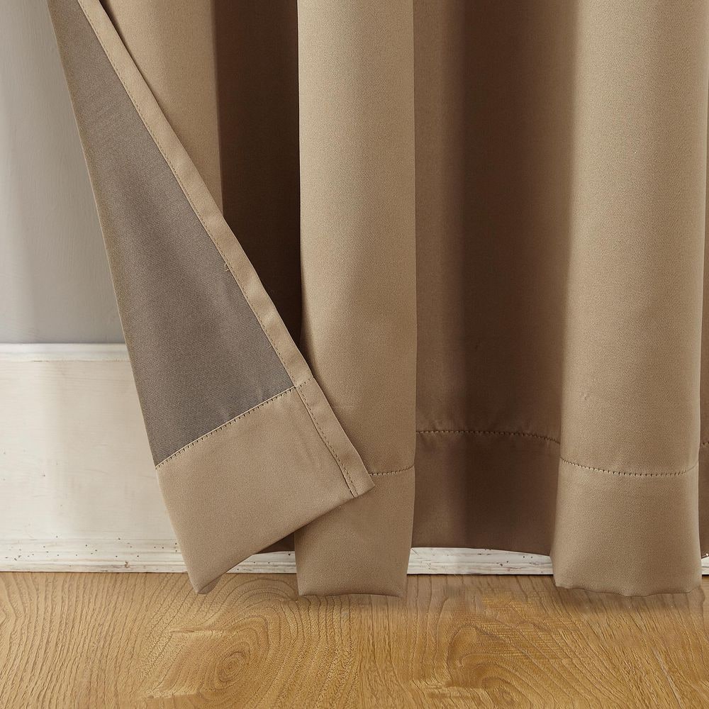 Taupe Room-Darkening Grommet Polyester Window Panel