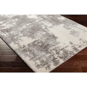 Cloudy Shag Off-White/Gray 5 ft. x 7 ft. Abstract Indoor Area Rug