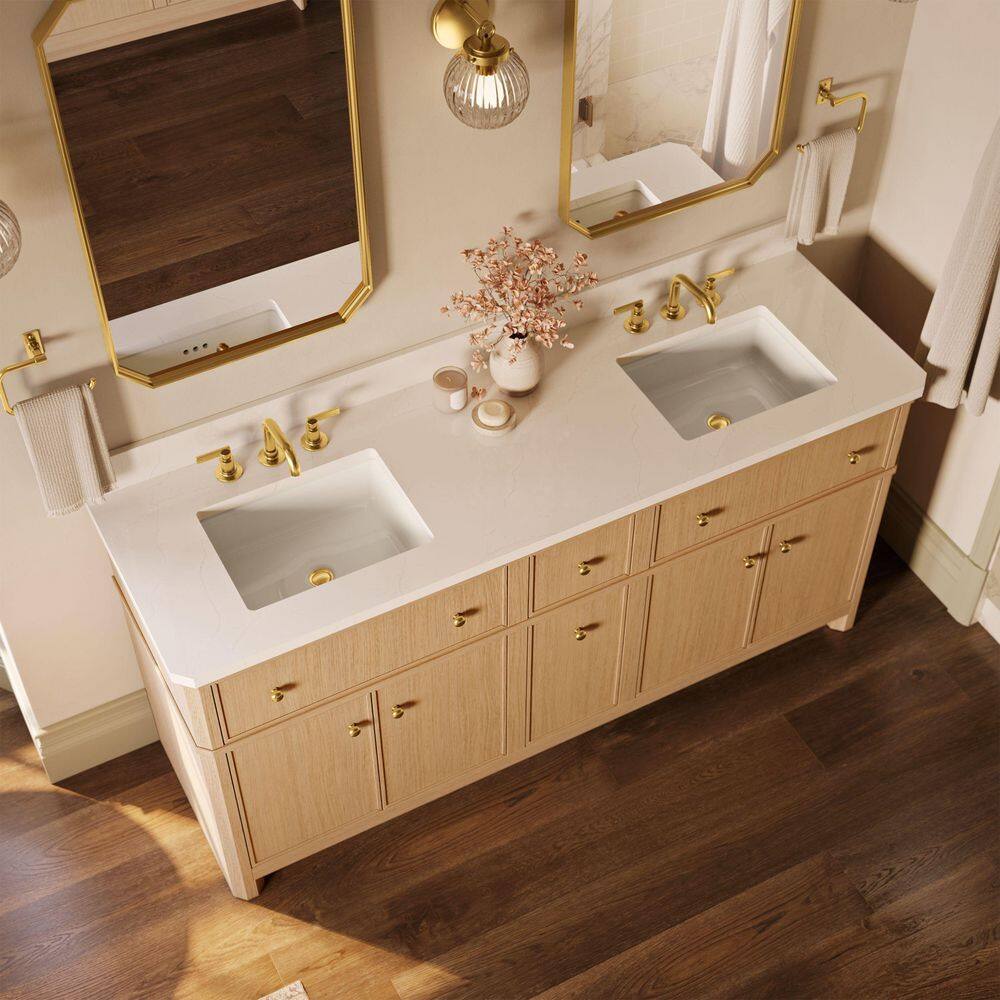 Claude by Studio McGee 72 in. Freestanding White Oak Bath Vanity with Bianco Bella Quartz Top price history on PriceWatchPro