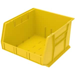 AkroBin 16.5 in. 75 lbs. Storage Tote Bin in Yellow with 11 Gal. Storage Capacity