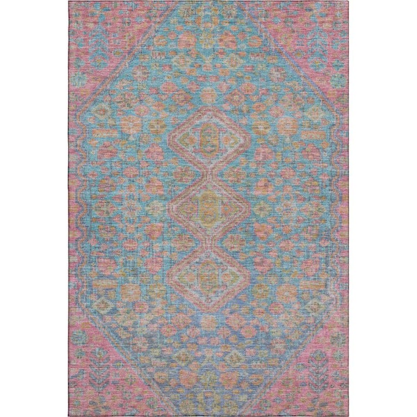 Mayfield Premium Machine Washable Abstract AMF1834 Sky 5 ft. x 7 ft. 6 in. Area Rug