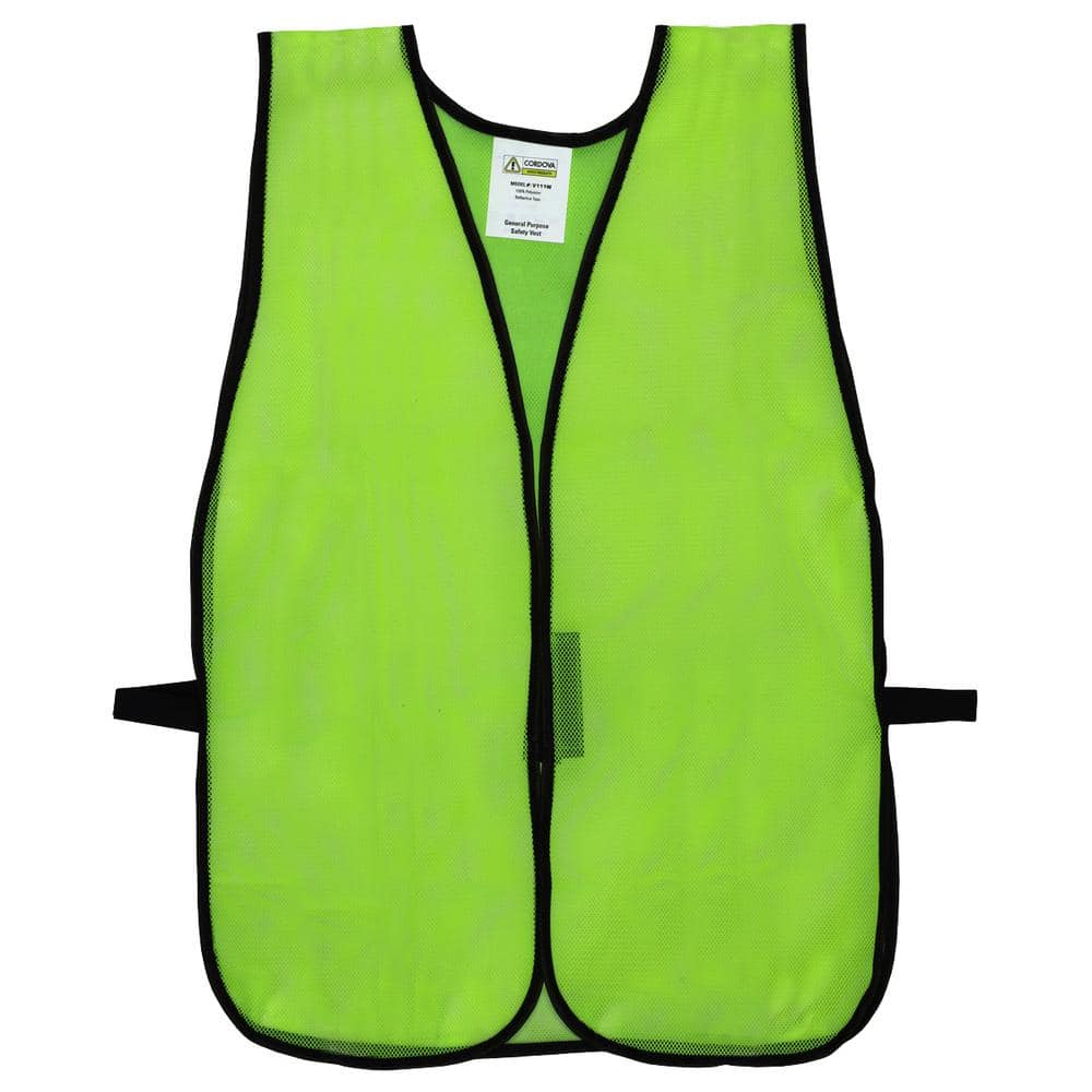 Cordova Lime Green Mesh High Visibility Safety Vest (One Size Fits All ...