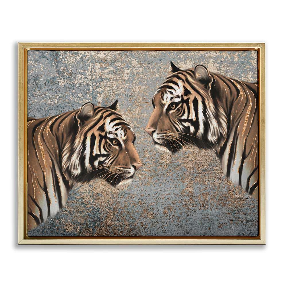 Mirrored Tiger Duo by Svetlana Aleynikova Gold Floater Frame Animal Graphic Art Print 25 in. x 31 in. price history on PriceWatchPro