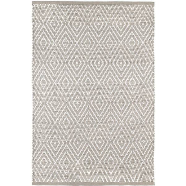 Diamond Handwoven Platinum/White 6 ft. x 9 ft. Outdoor Area Rug