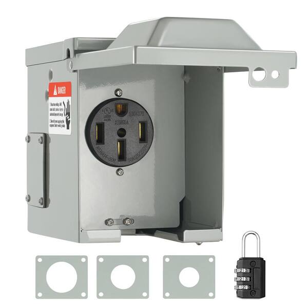 Temporary RV Power Outlet Box – 20/30/50A Outdoor Receptacle With NEMA 14-50R, TT-30R, And GFCI