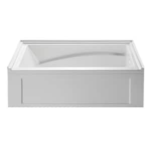 Oriel 60 in. Acrylic Right Drain Rectangular Alcove Bathtub in White