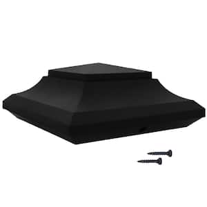 6 in. x 6 in. Black Plastic Pyramid Post Cap (24-Pack)