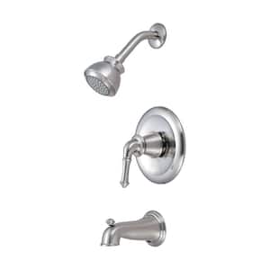 Del Mar 1-Handle Wall Mount Tub and Shower Faucet Trim Kit in Brushed Nickel (Valve not Included)