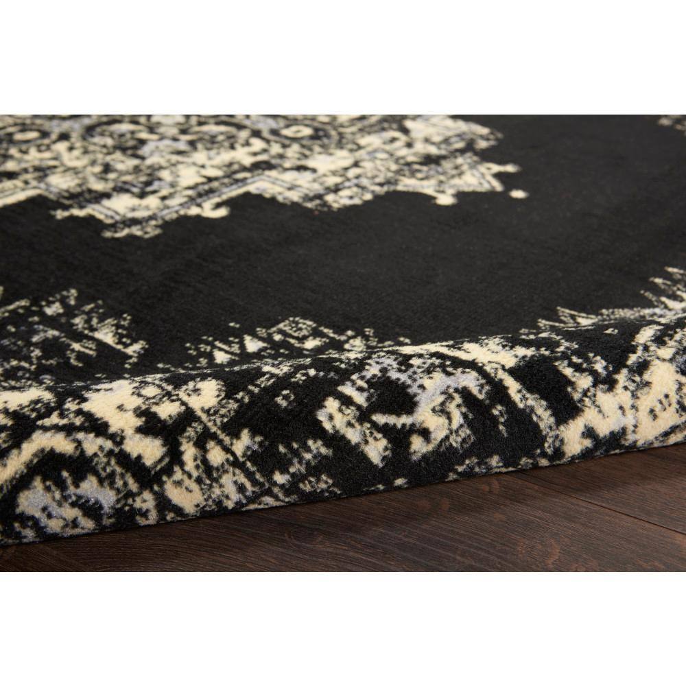 Handmade Black Medallion Synthetic 5' x 7' Area Rug