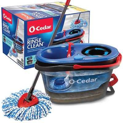 O-Cedar RinseClean Clean Water Microfiber Spin Mop and Bucket System, Clean with Clean Water RinseClean Clean Water Microfiber Spin Mop and Bucket System, Clean with Clean Water