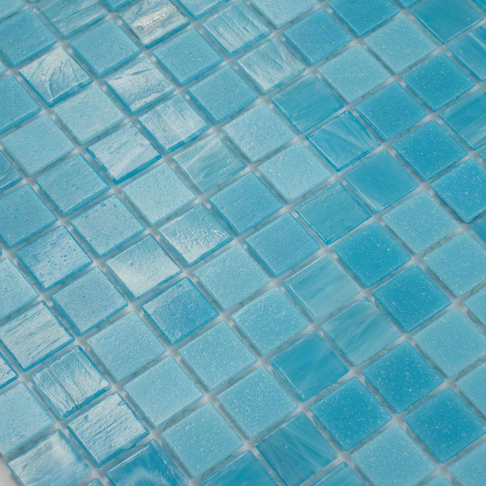 Arctic Blue 12'' x 12'' Glossy Glass Mosaic Tile