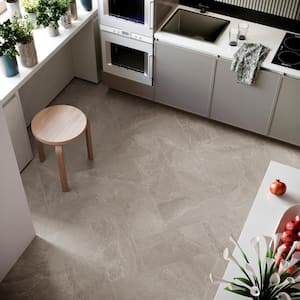 LithoTech Greige Beige 11.81 in. x 23.61 in. Matte Porcelain Floor and Wall Tile (17.43 sq. ft./Case)