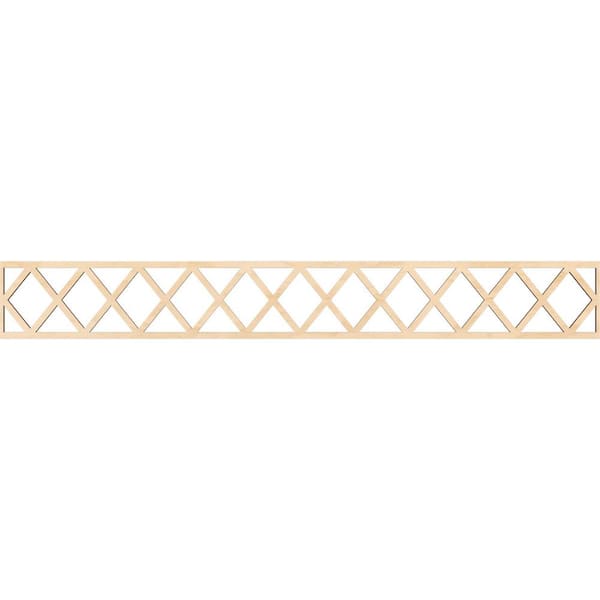 Ekena Millwork Wolford Fretwork 0.25 in. D x 46.5 in. W x 6 in. L Birch Wood Panel Moulding