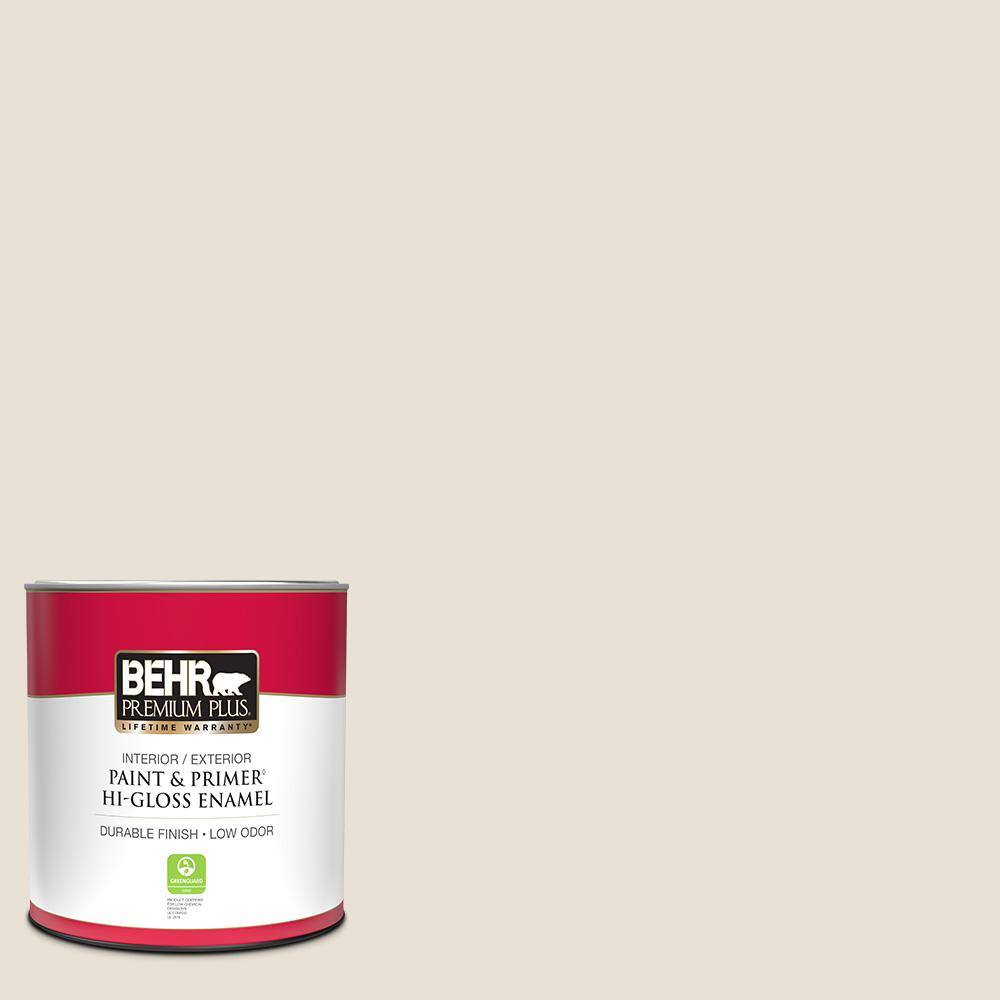 BEHR PREMIUM PLUS 1 qt. 730C1 White Clay HiGloss Enamel Interior