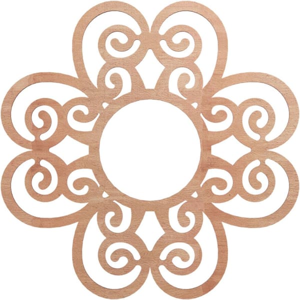 Ekena Millwork 0.25 in. x 26 in. x 26 in. Wood (Cherry) Medallion Moulding