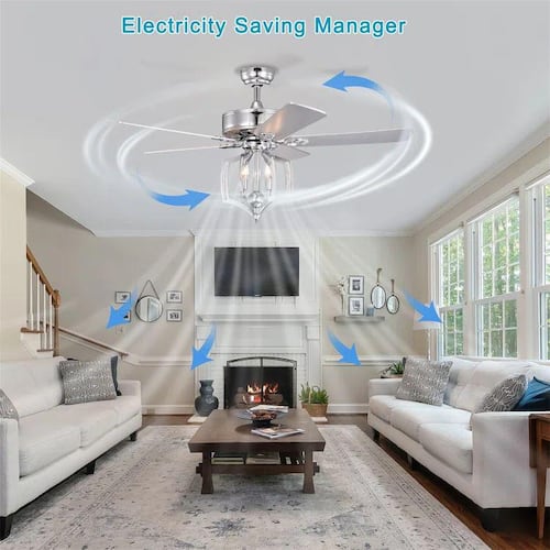 52 in. Indoor Chorme Low Profile Ceiling Fan Ceiling Fans