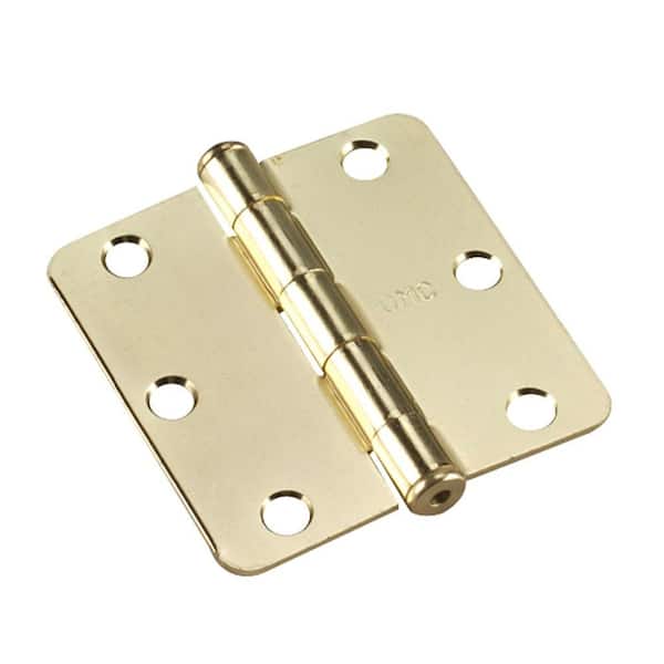 Onward (12-Pack) 3 in. x 3 in. Brass Full Motrise Butt Hinge with 1/4 in. Radius