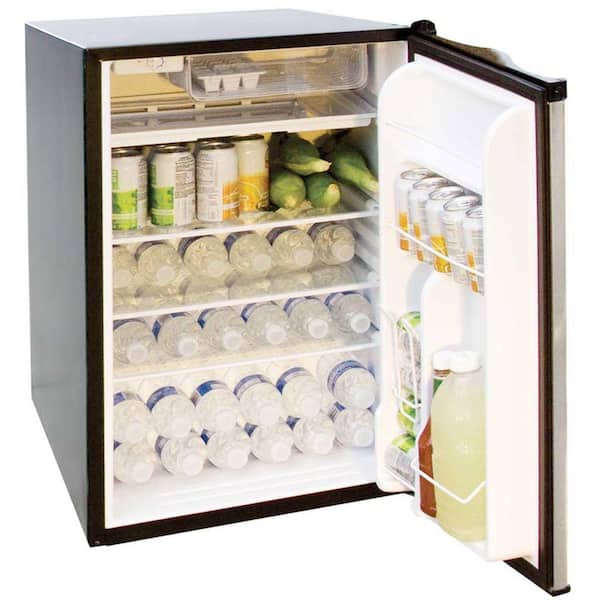 4.6 cu. ft. Mini Fridge in Stainless Steel with Black Cabinet