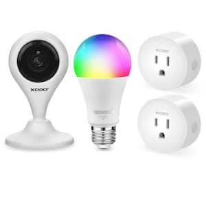 Smart Home Security Surveillance Kit with 1080p Camera, 60-Watts Smart Bulb,Smart Home Plug, App Controlled,Easy install