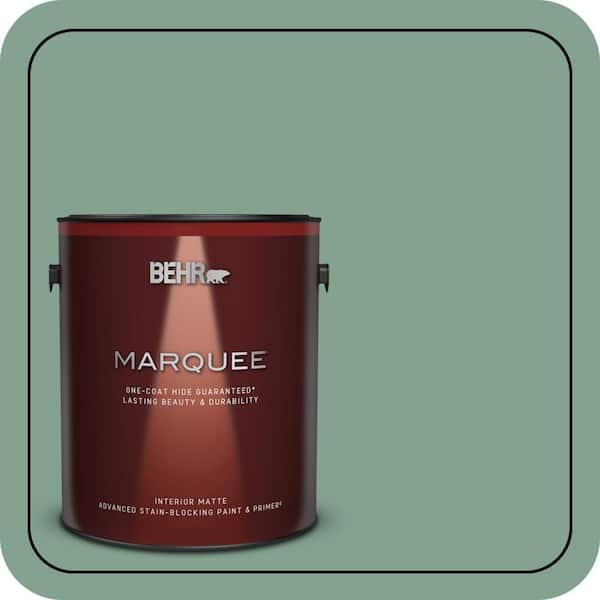 BEHR MARQUEE 1 gal. #MQ6-11 Mossy Bench One-Coat Hide Matte Interior Paint & Primer