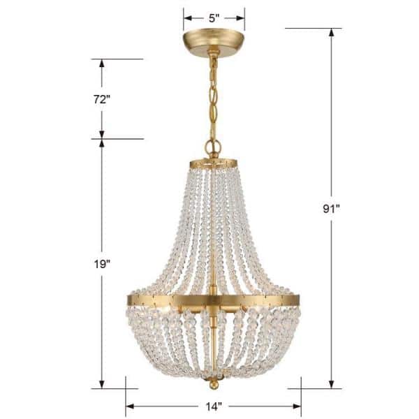 Mini Antique Gold Chandelier with Hand Cut Crystal Accents
