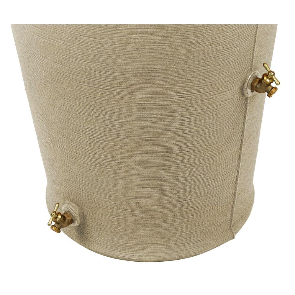 Sandstone Plastic Rain Barrel with Planter Top