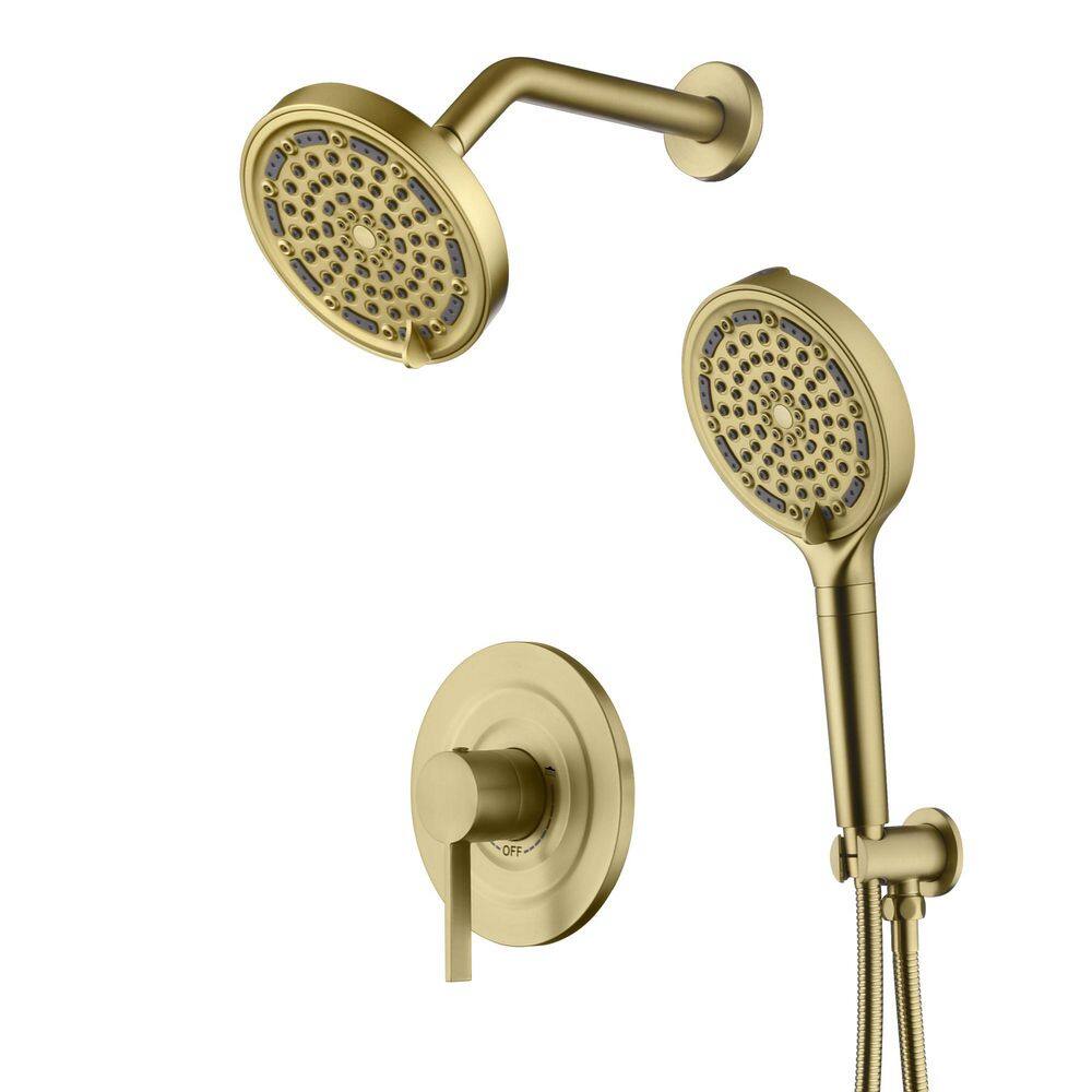 Modern Single Handle 1-Spray Shower Faucet 1.8 GPM with Hand Shower in Brushed Gold (Valve Included) price history on PriceWatchPro