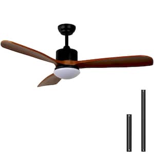 52 in. LED Indoor Black Smart Ceiling Fan with Light App and Remote Control and 6 Wind Speeds