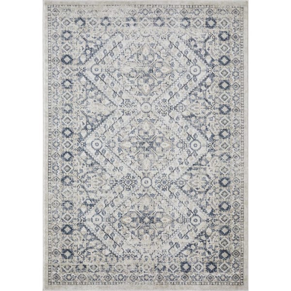 Kehleigh Avnorie Blue 4 ft. x 6 ft. Oriental Polypropylene Indoor Area Rug