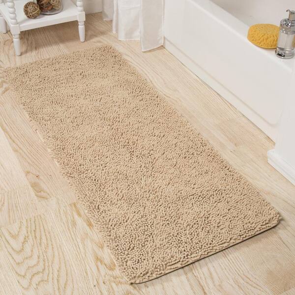 Lavish Home Taupe 2 ft. x 5 ft. Cotton Reversible Extra Long Bath Rug Runner  67-0019-T - The Home Depot