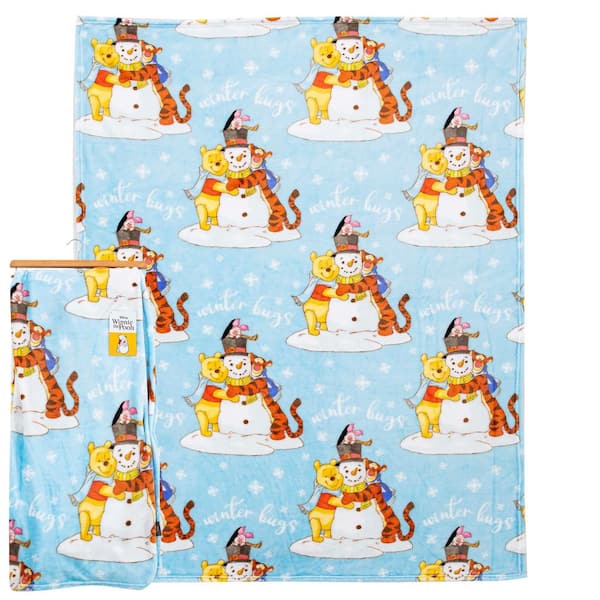 THE NORTHWEST GROUP Disney Winnie the Pooh Winter Hugs Polyester Silk Touch Multi-Color Throw Blanket