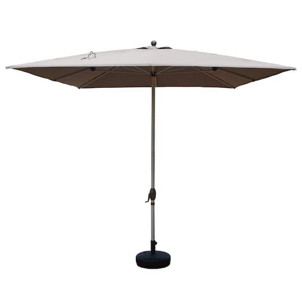 domi outdoor living 11 ft. x 6 ft. Rectangular Aluminum Market Patio  Umbrella in Gray LPBD0164-G-D