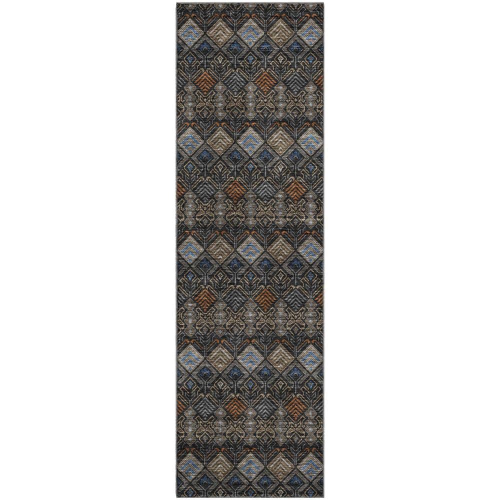 Mayfield Premium Machine Washable Abstract AMF2487 Black 2 ft. x 7 ft. Runner Rug price history on PriceWatchPro