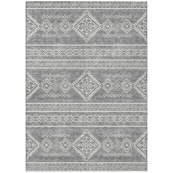 Addison Rugs Chantille Machine Washable Indoor/Outdoor Abstract ACN901 Gray 2 ft. 6 in. x 3 ft. 10 in. Area Rug