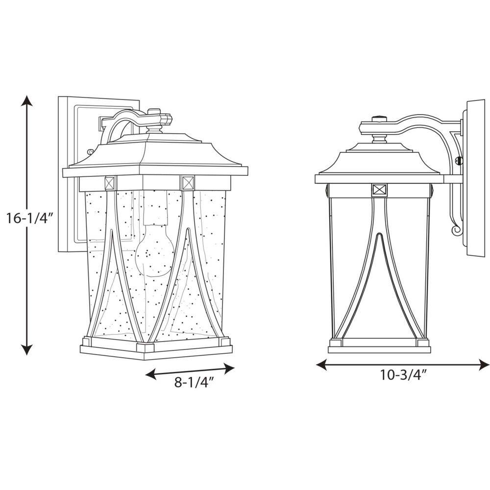 Antique Pewter Seeded Glass Outdoor Wall Lantern