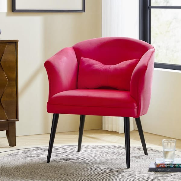 JAYDEN CREATION Richard Fushia 26.5 in.W Modern Accent Chair with Metal Legs